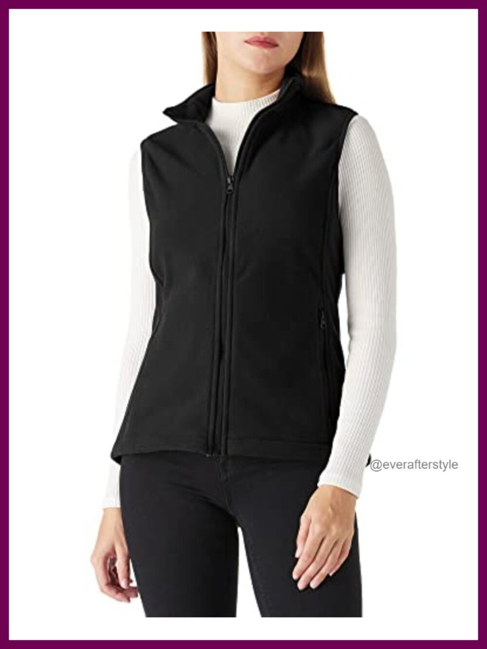 Women's Polar Fleece Vest Full Zip Sleeveless Jacket with Pockets